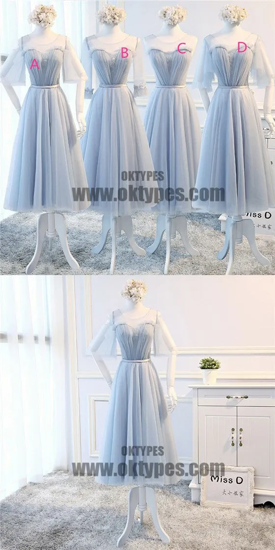 Mismatch Top Lace Tulle Bridesmaid Dresses, Pretty Bridesmaid Dresses, TYP0595