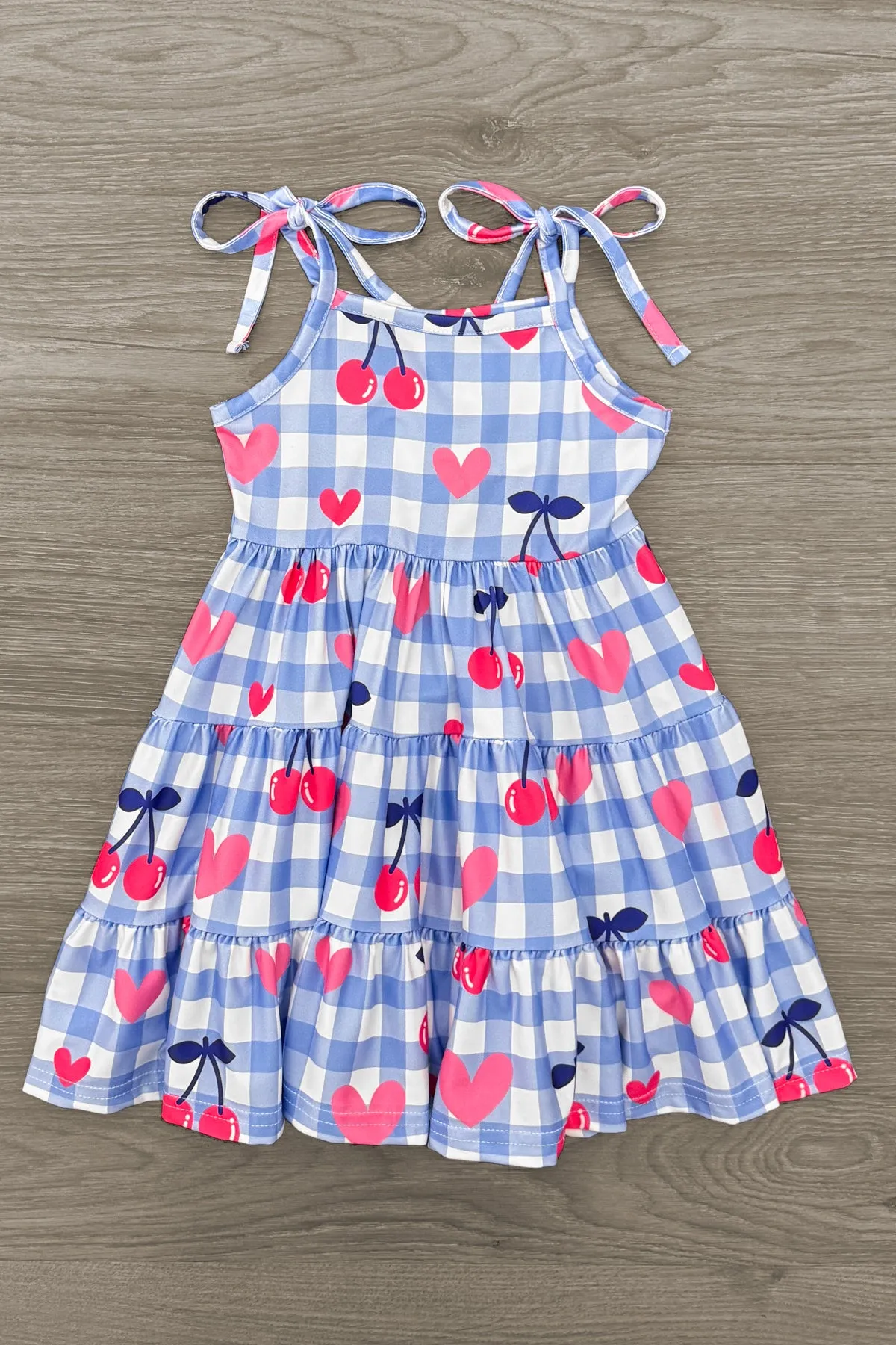 Mom & Me - Gingham Cherry Heart Dress