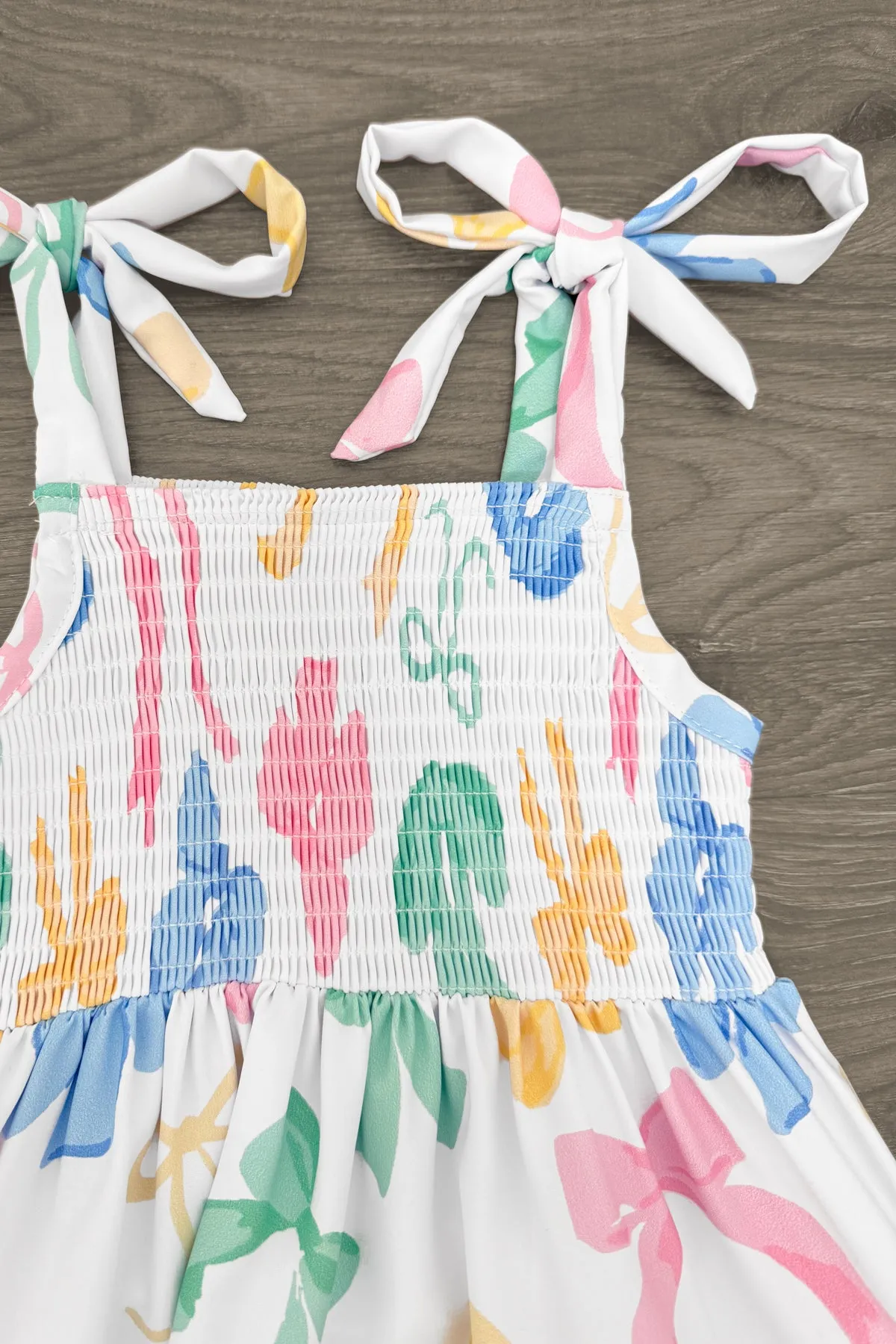 Mom & Me - Pastel Bows Ruffle Dress