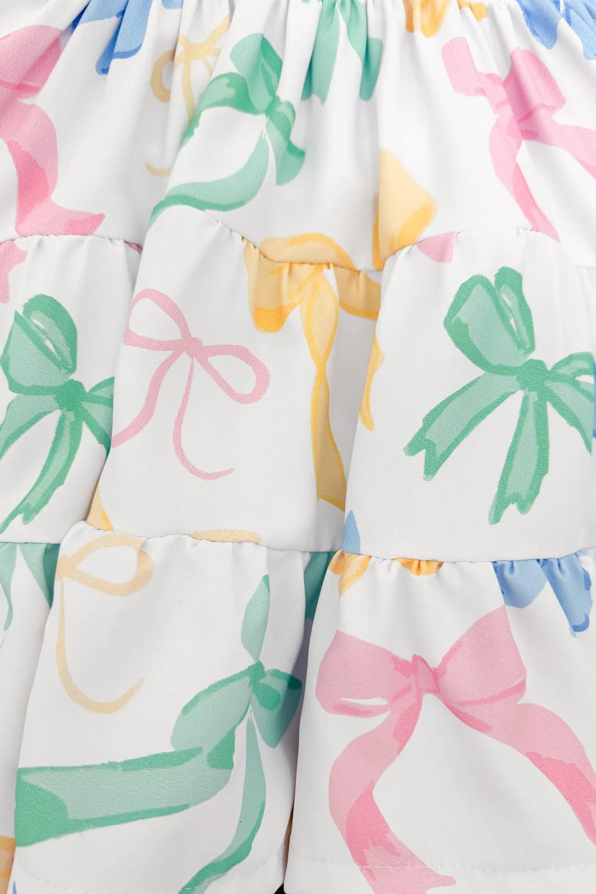 Mom & Me - Pastel Bows Ruffle Dress