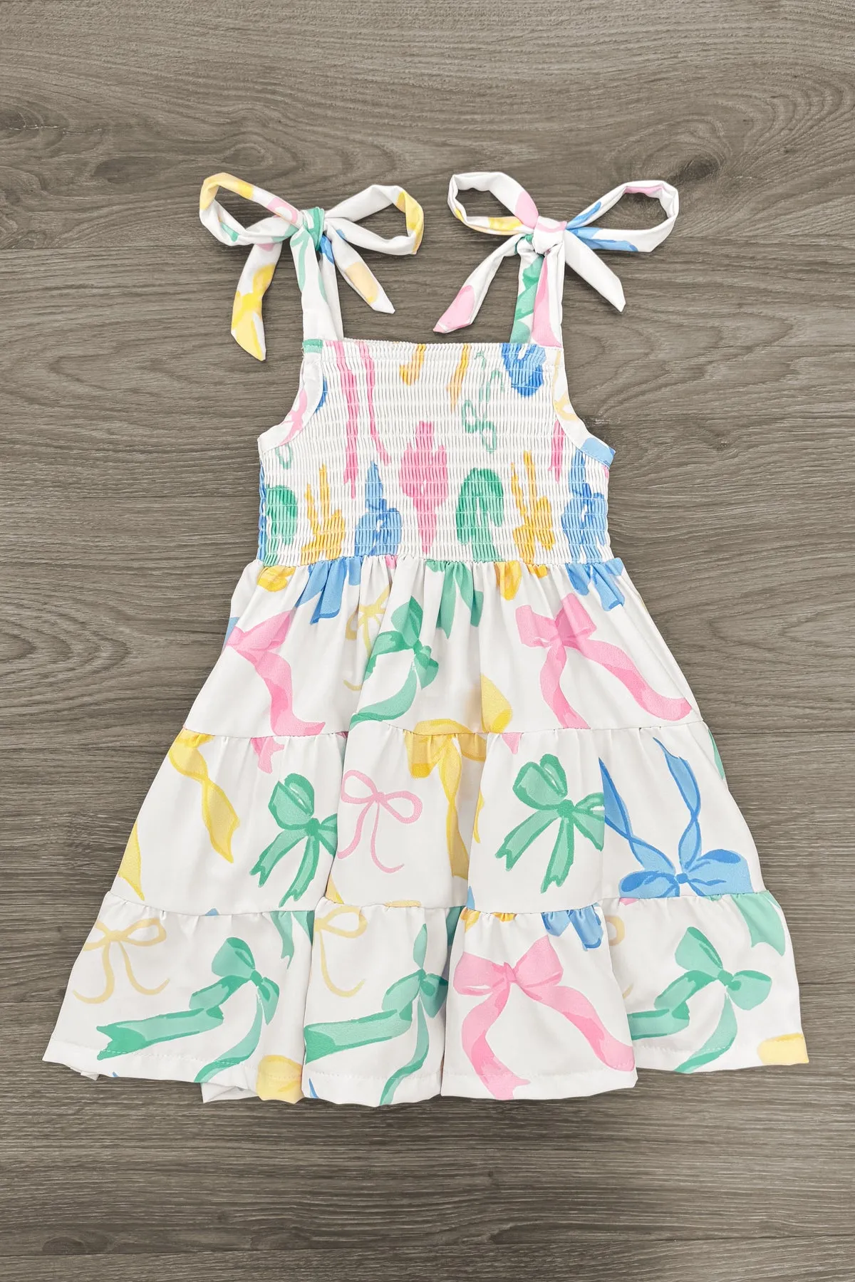 Mom & Me - Pastel Bows Ruffle Dress