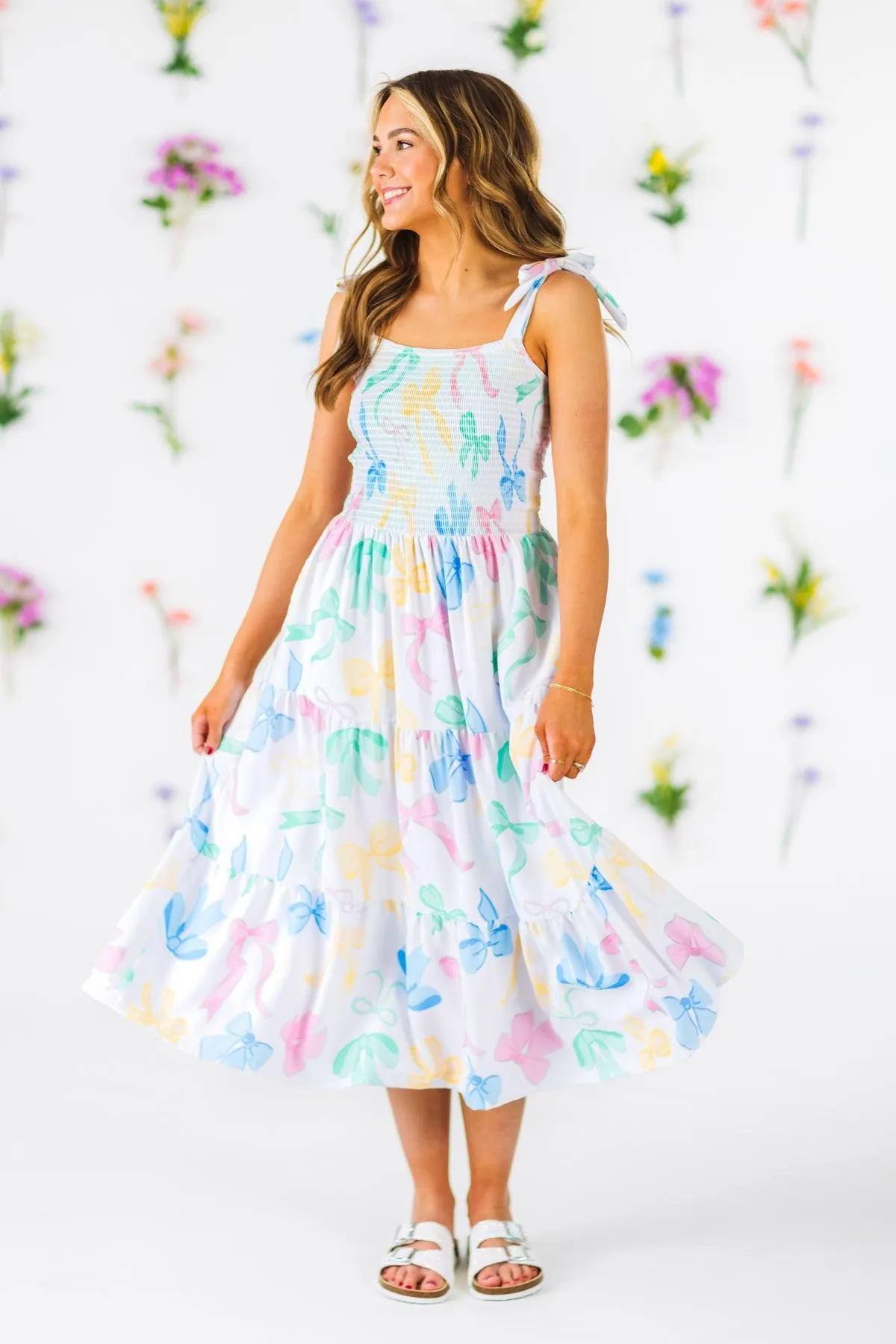Mom & Me - Pastel Bows Ruffle Dress