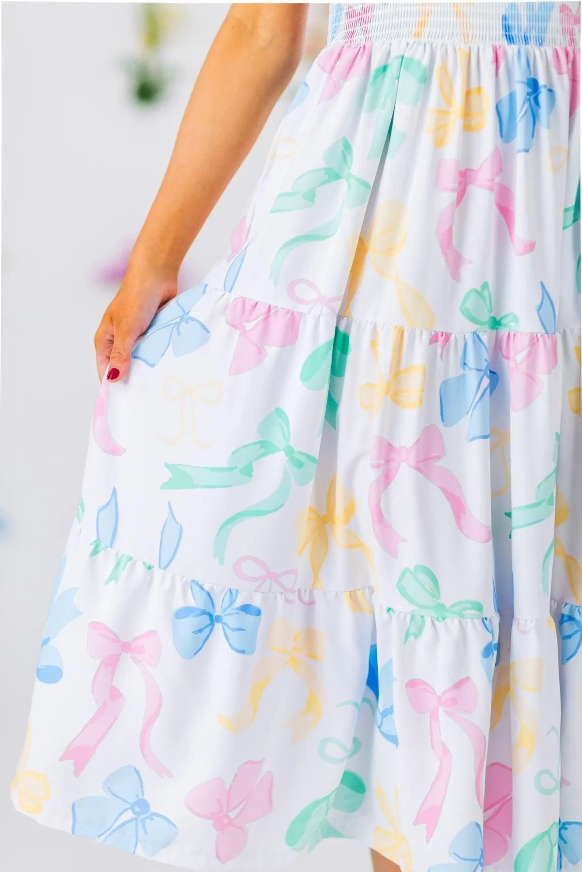 Mom & Me - Pastel Bows Ruffle Dress