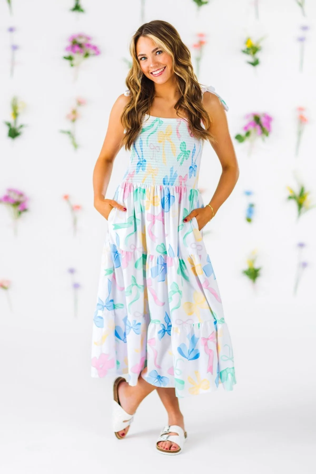 Mom & Me - Pastel Bows Ruffle Dress