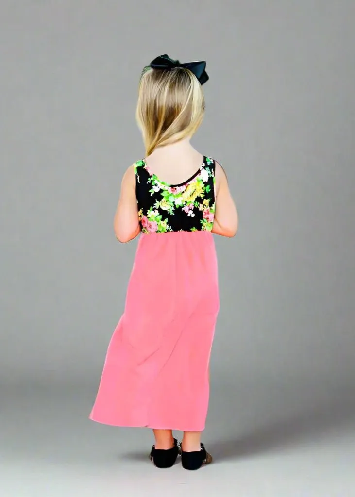 Mother Daughter Summer Floral Patchwork Dress