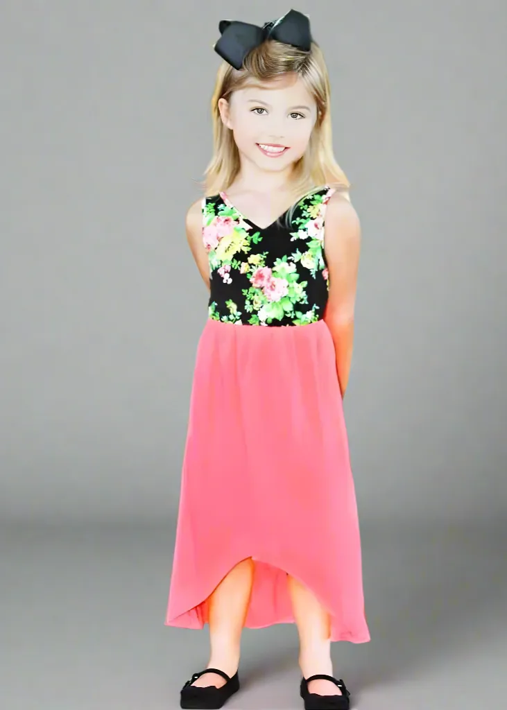 Mother Daughter Summer Floral Patchwork Dress