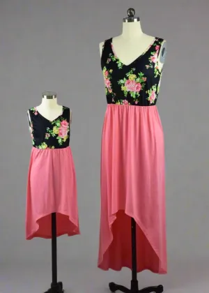 Mother Daughter Summer Floral Patchwork Dress