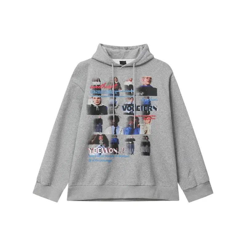 Multi-Character Print Hooded Sweatshirt