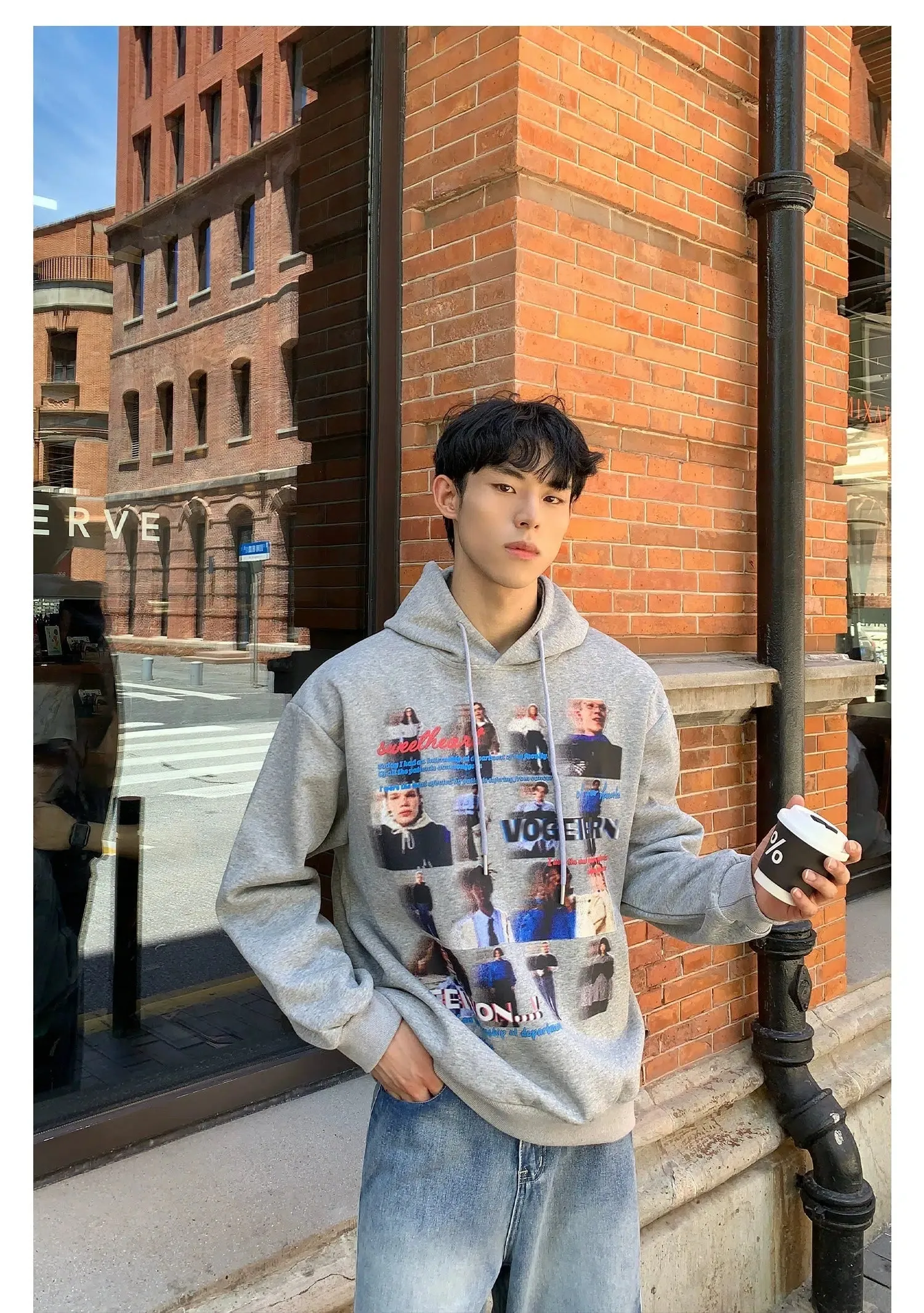 Multi-Character Print Hooded Sweatshirt