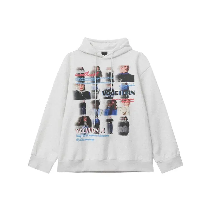 Multi-Character Print Hooded Sweatshirt