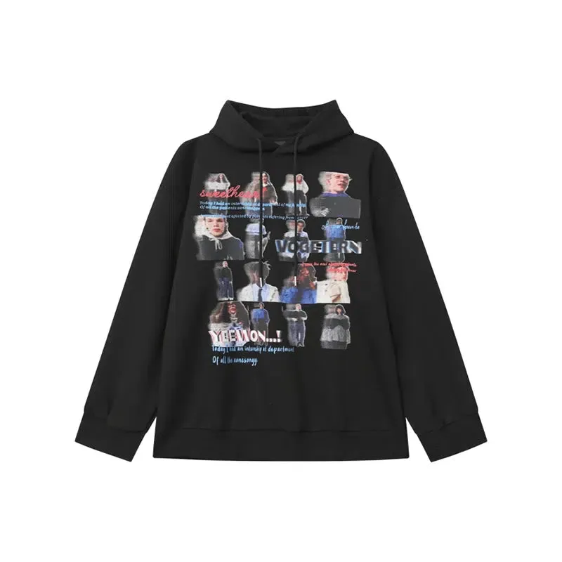 Multi-Character Print Hooded Sweatshirt