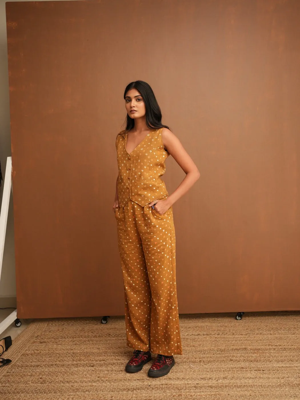 Mustard Bandhani Pants
