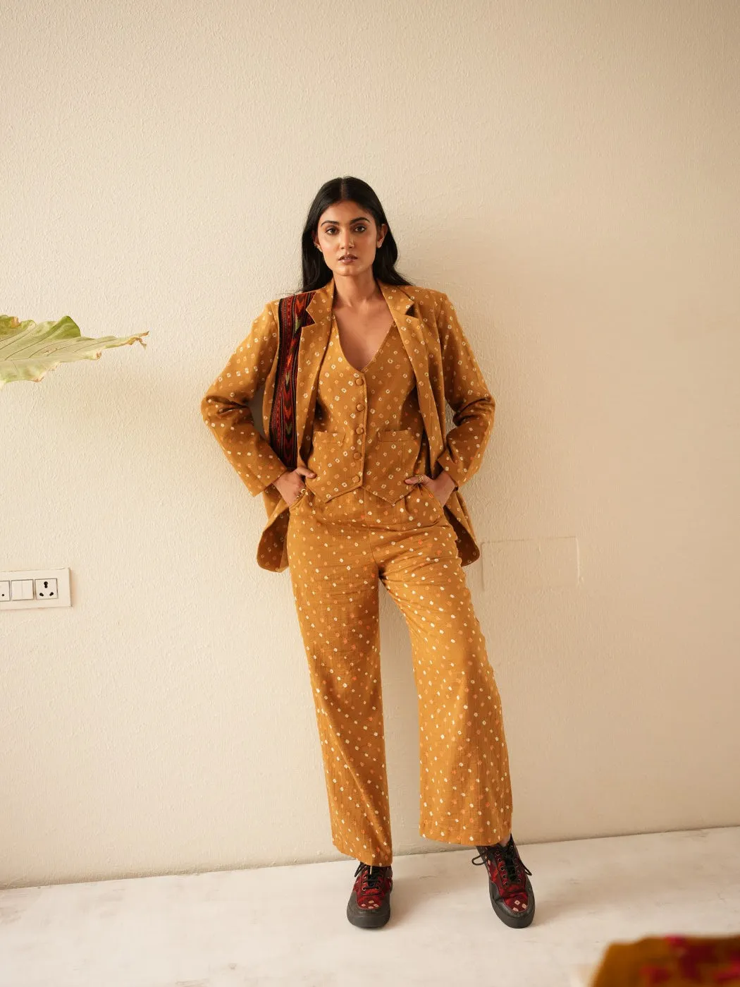 Mustard Bandhani Pants