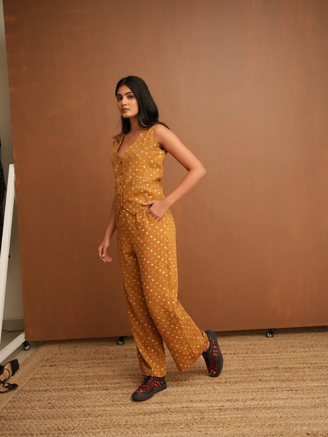 Mustard Bandhani Pants