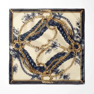 NEW BELT CHAIN SILK POCKET SQUARE