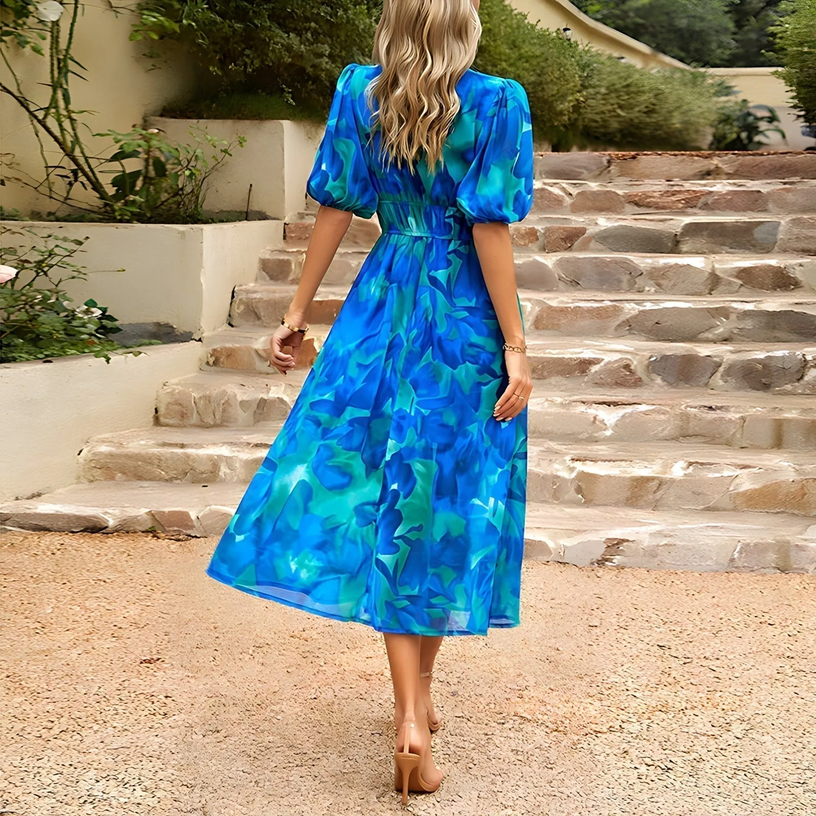 Norah - Stylish V Neck Cut Woman's Summer Dress