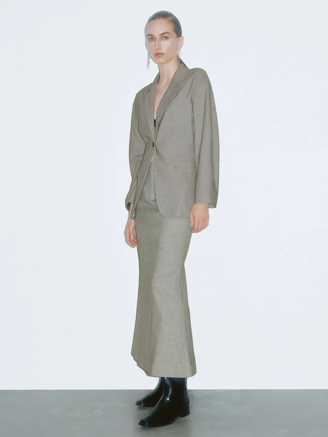 Notched Collar Button Up Blazers