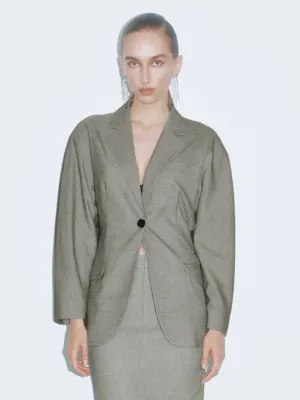 Notched Collar Button Up Blazers