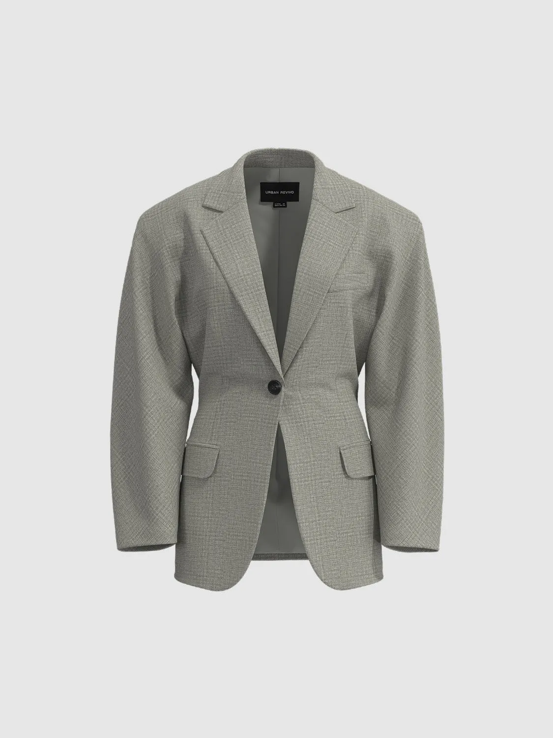 Notched Collar Button Up Blazers