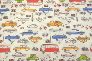 NP: Illustrative Transport Patchwork Fabric