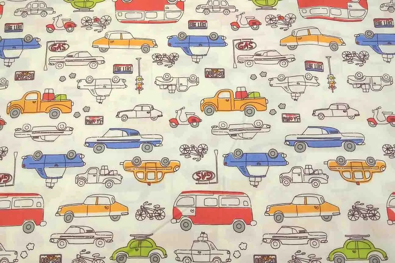 NP: Illustrative Transport Patchwork Fabric