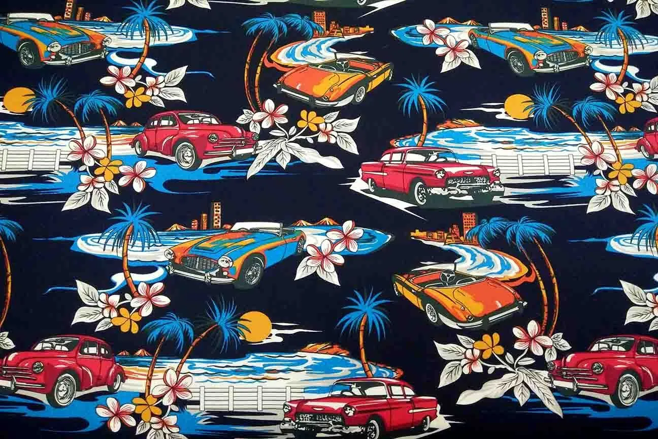 NP: Navy Dream Cars Patchwork Fabric