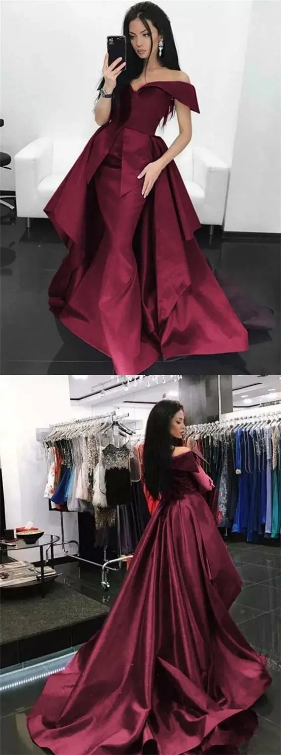 Off Shoulder Long Mermaid Prom Dresses, Popular Prom Dresses, BG0442