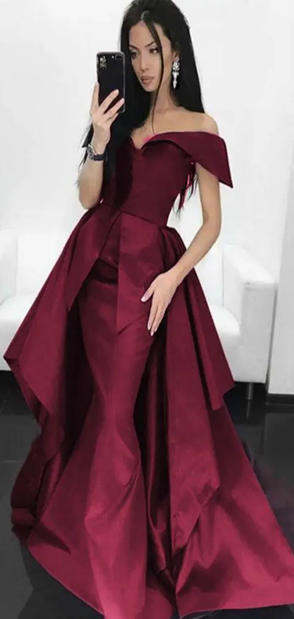 Off Shoulder Long Mermaid Prom Dresses, Popular Prom Dresses, BG0442