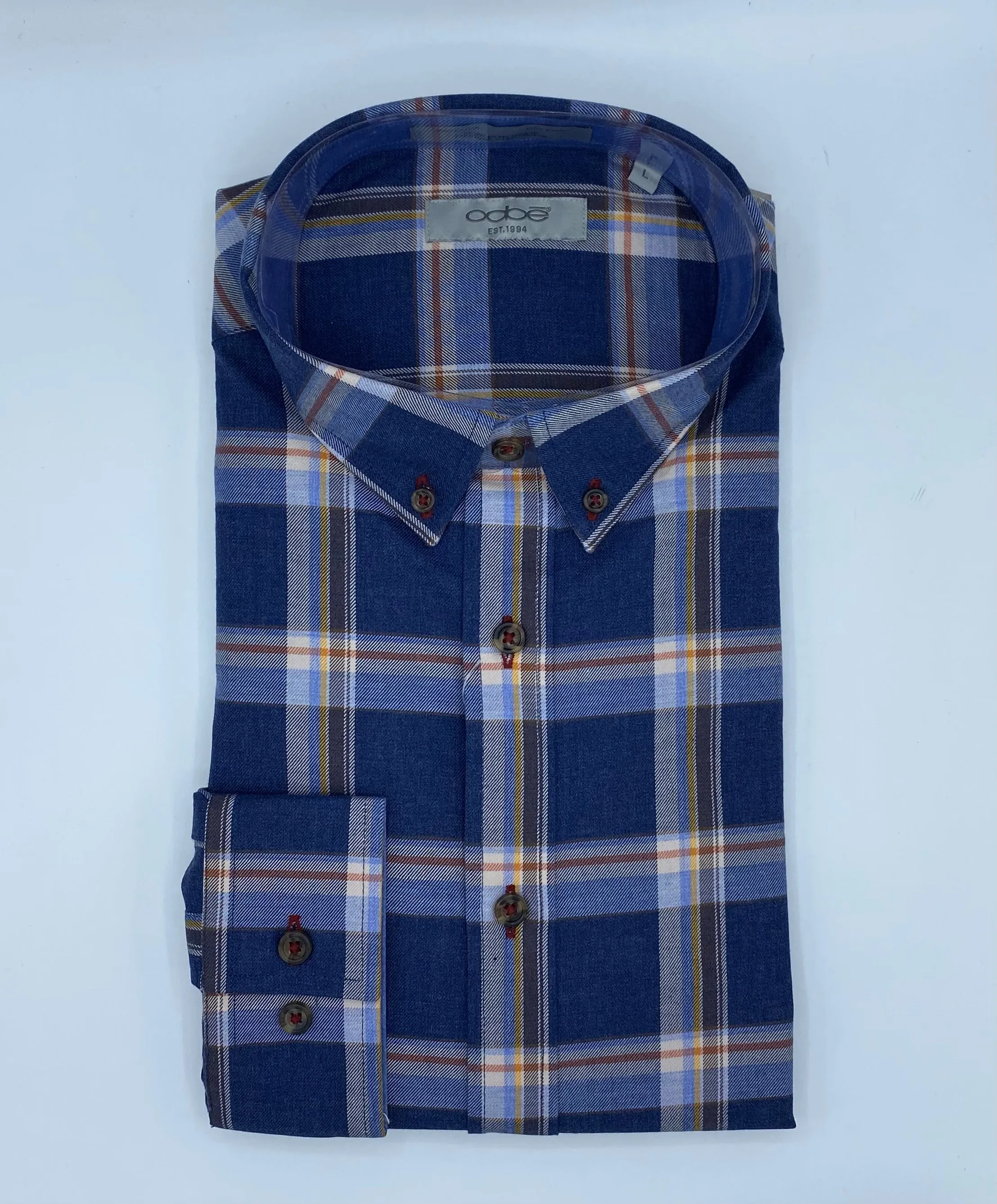OOBE Brand Hiker Navy Plaid Shirt - 1998