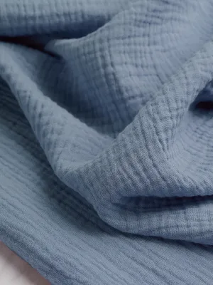 Organic Cotton Double Gauze - Pigeon Blue