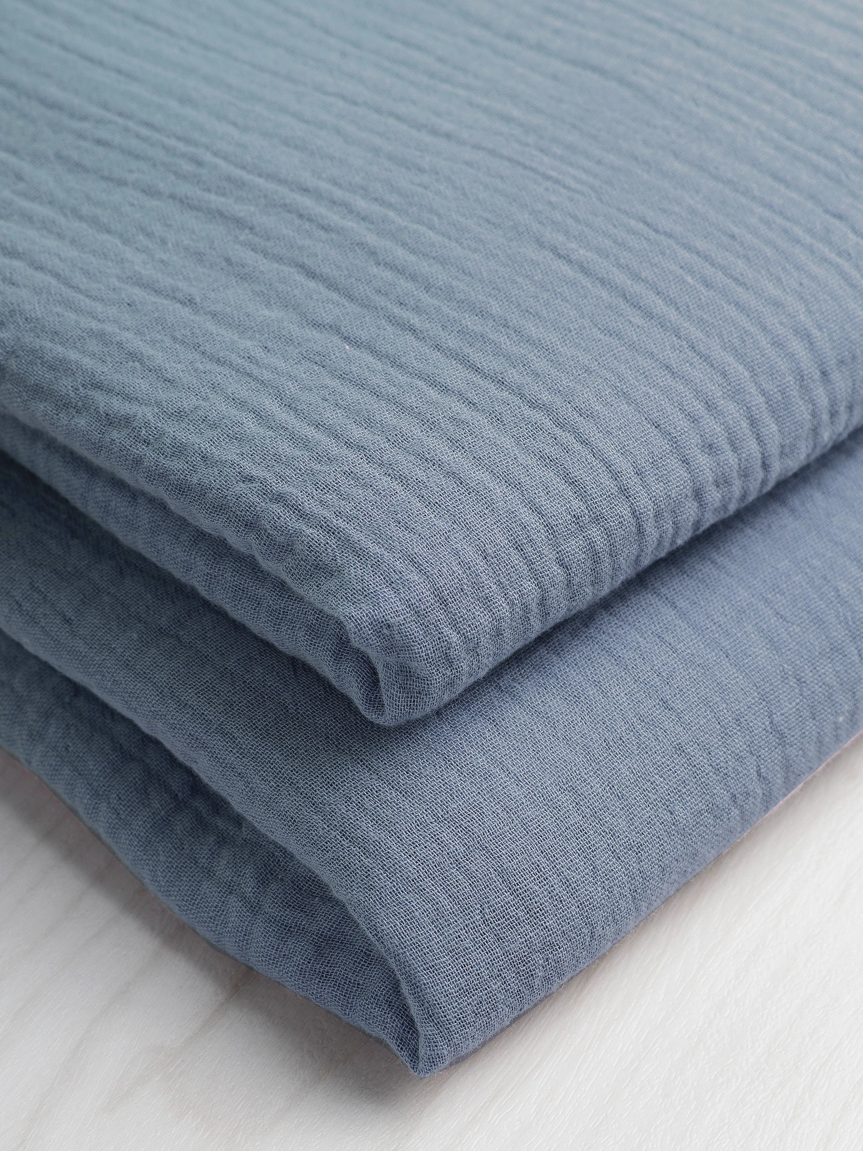 Organic Cotton Double Gauze - Pigeon Blue