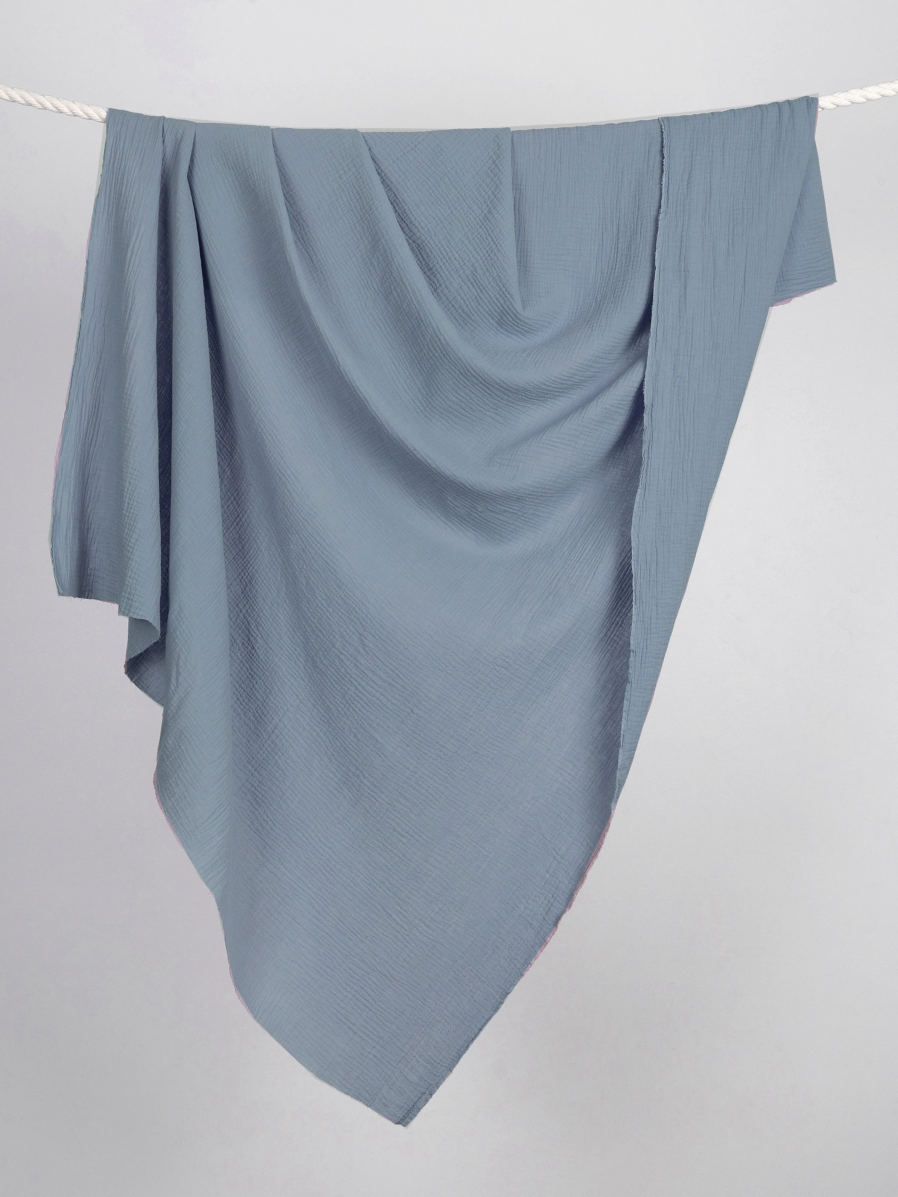 Organic Cotton Double Gauze - Pigeon Blue