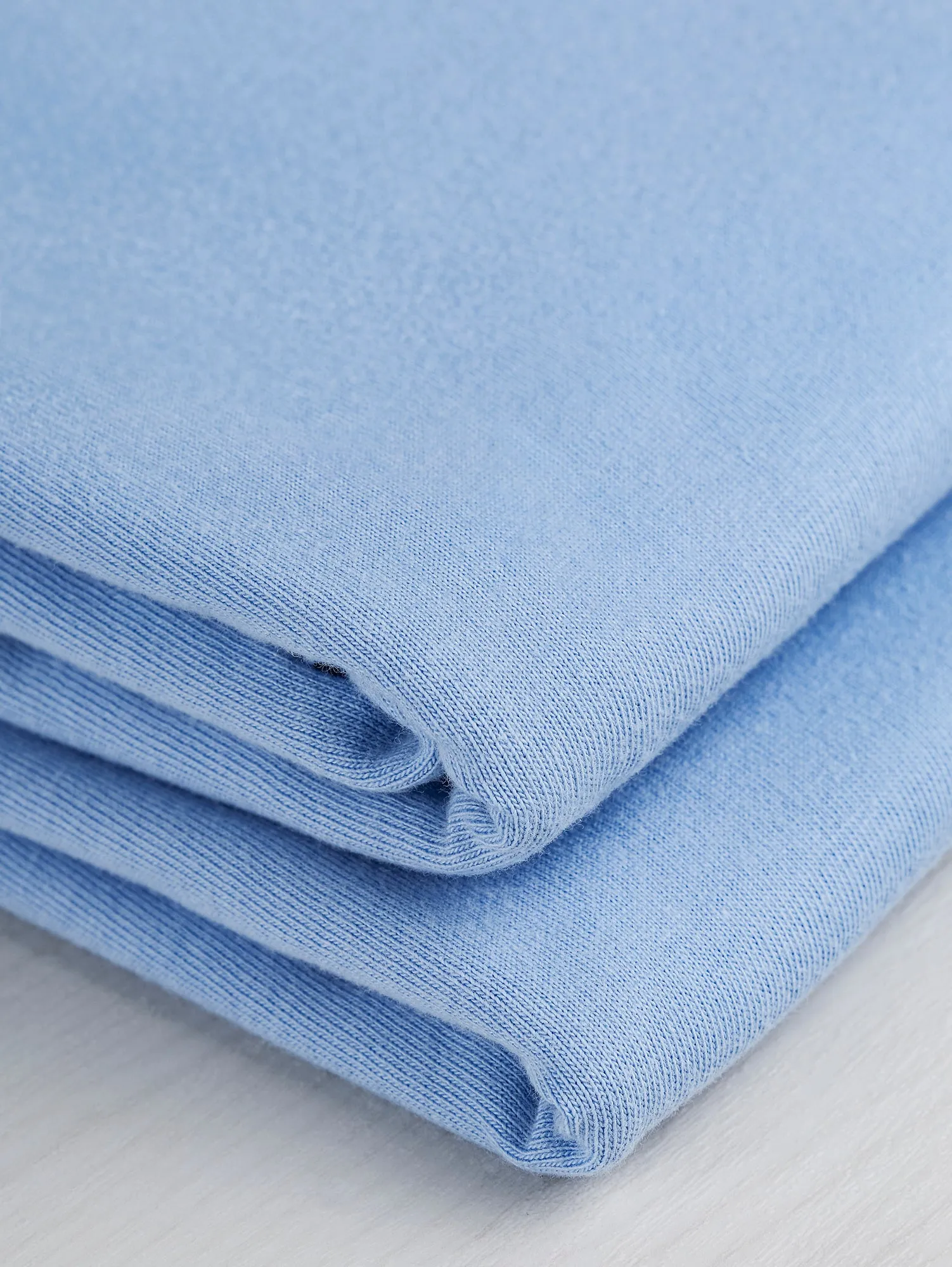 Organic Cotton Washed Jersey Knit - Powder Blue - Swatch