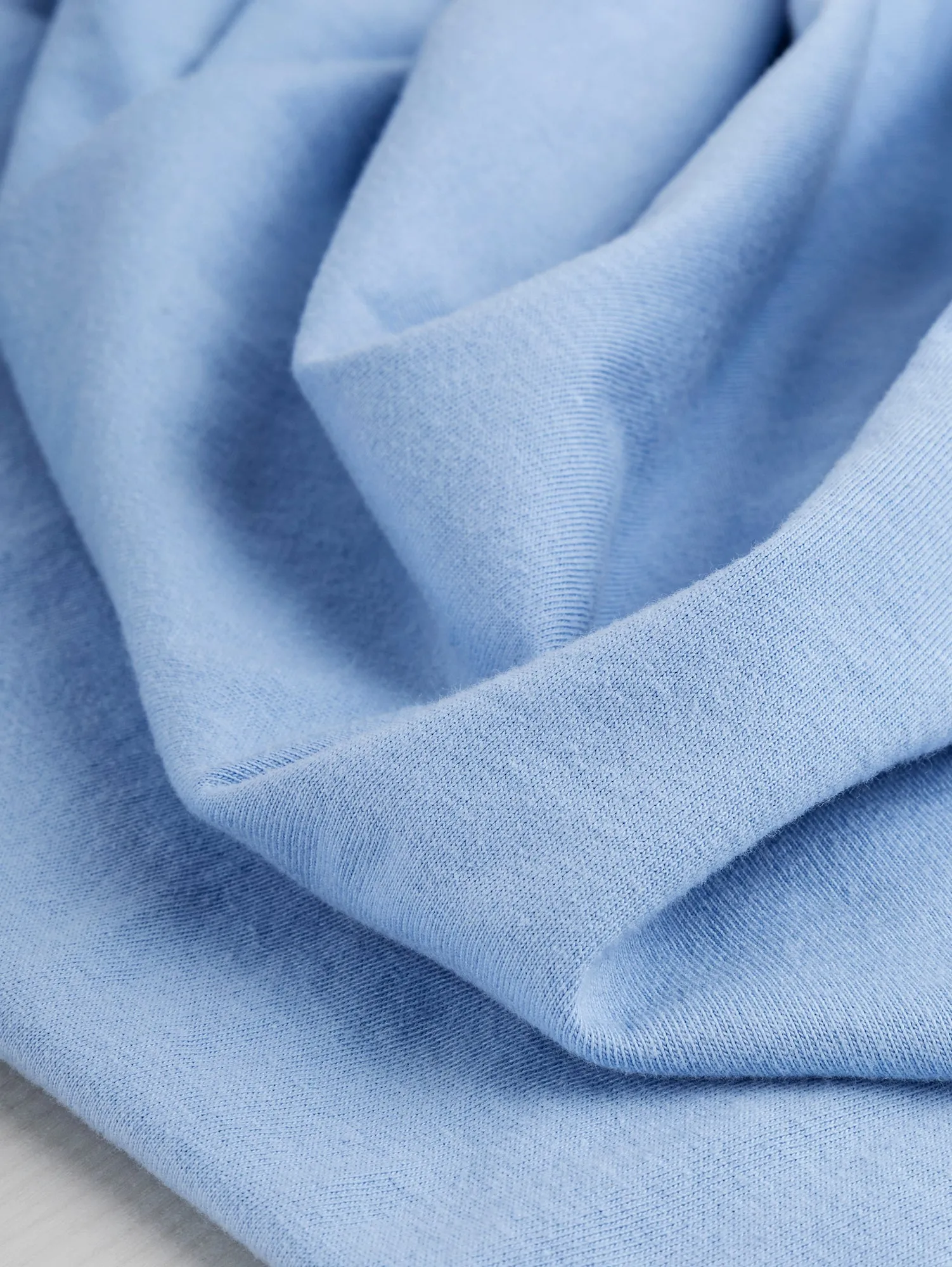 Organic Cotton Washed Jersey Knit - Powder Blue - Swatch