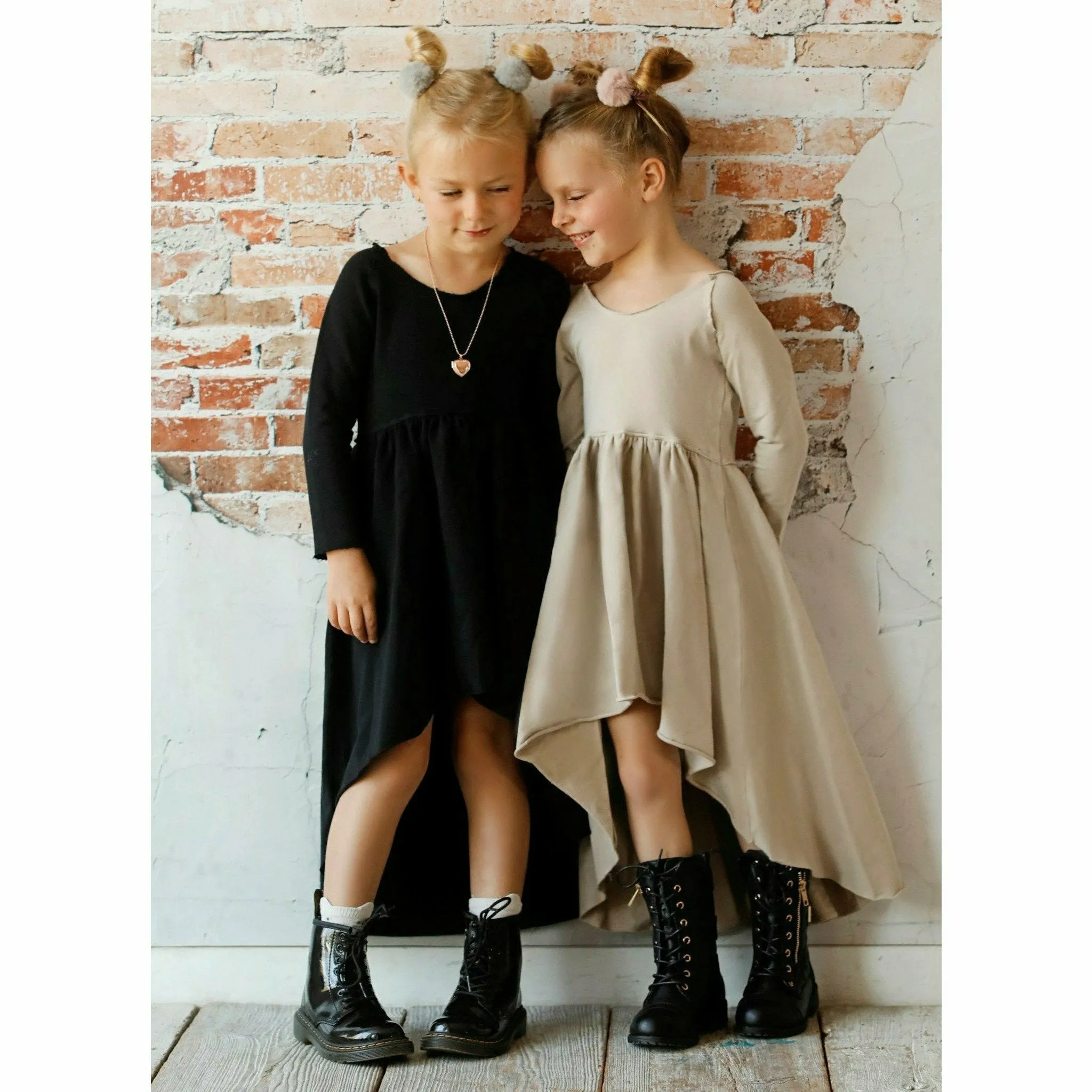 Organic Giselle Dress Long Sleeve Tan