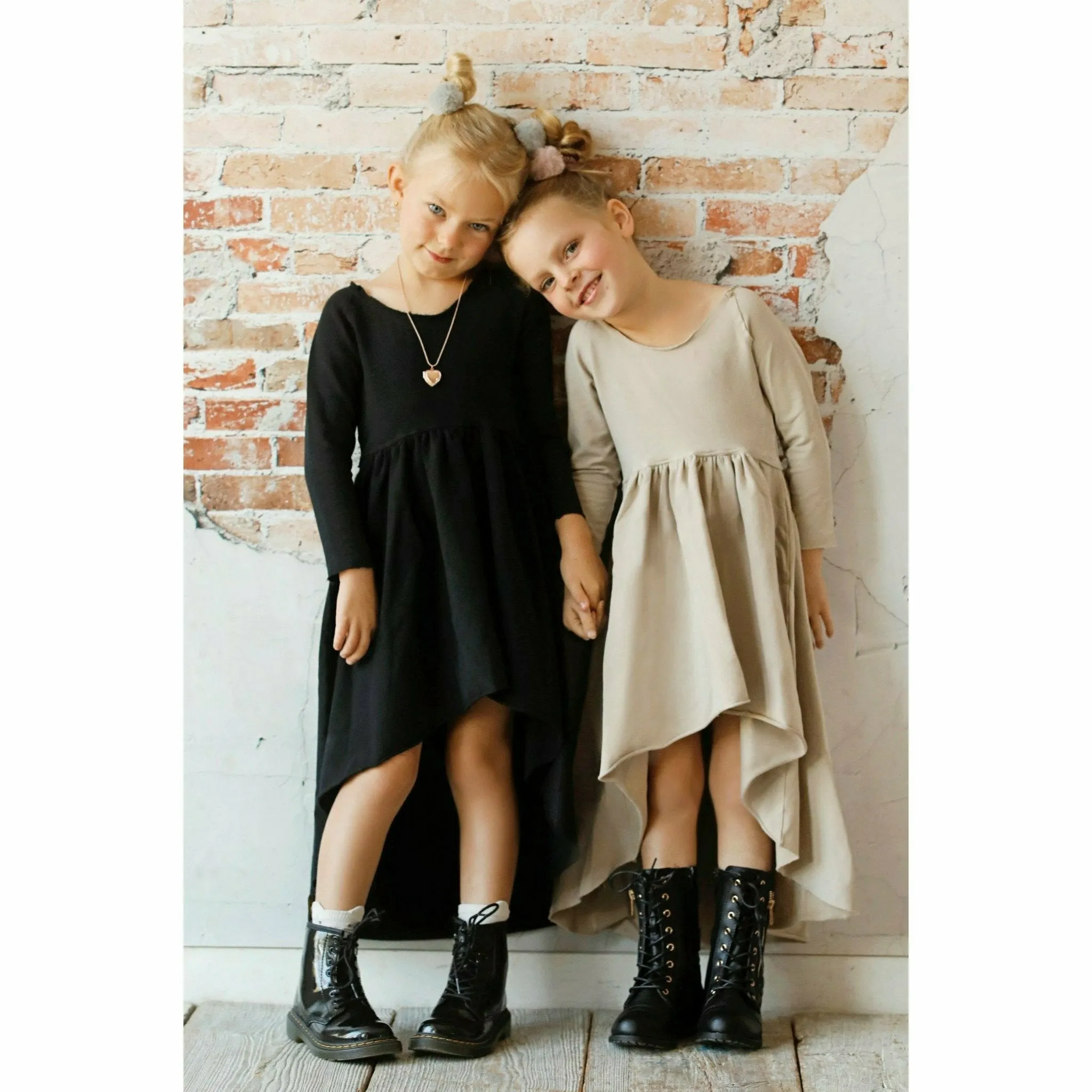Organic Giselle Dress Long Sleeve Tan