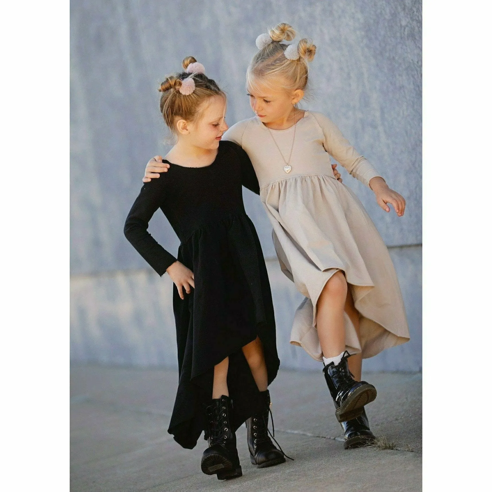 Organic Giselle Dress Long Sleeve Tan