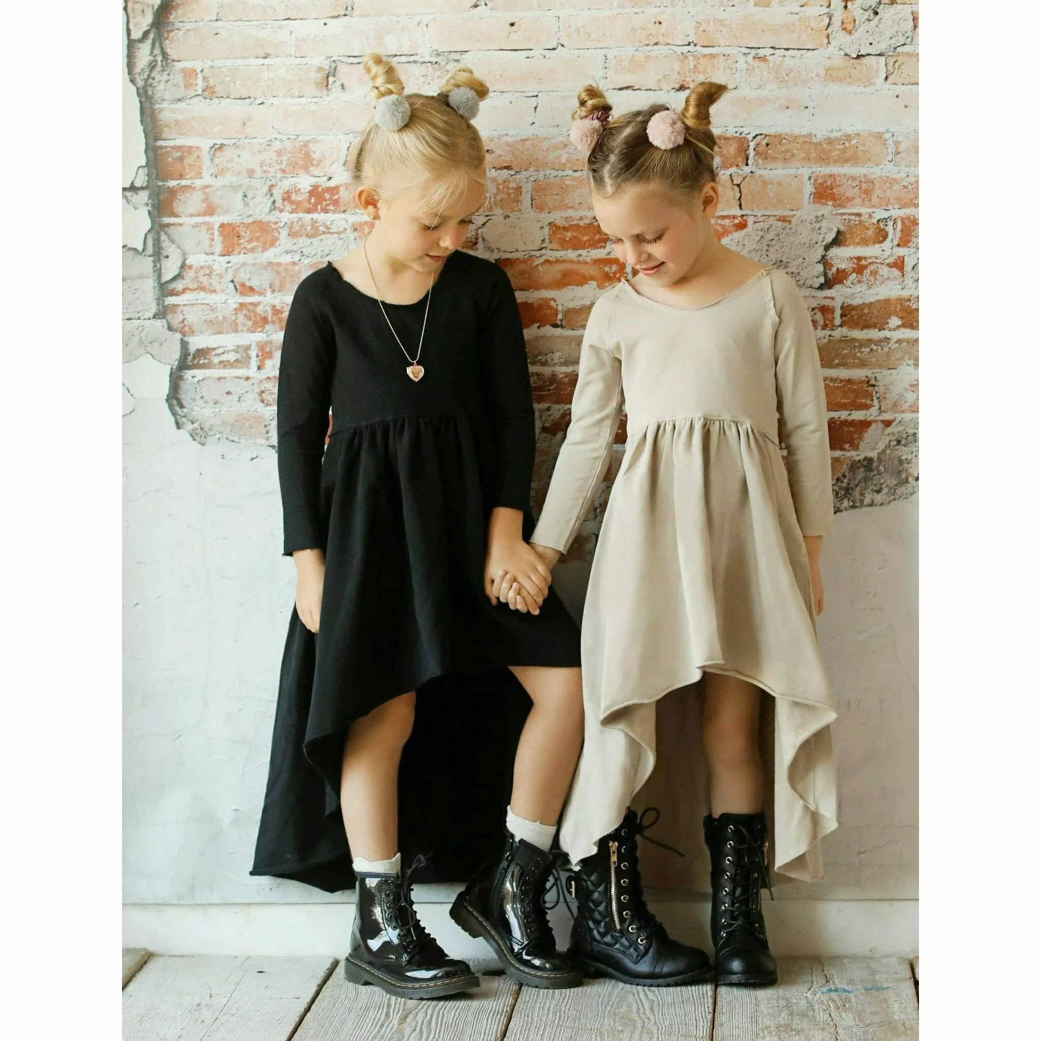 Organic Giselle Dress Long Sleeve Tan