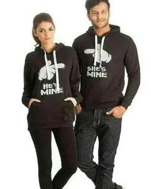 PACK OF 2 BLACK HE/SHE IS MINE SWEATSHIRT FOR COUPLE 603