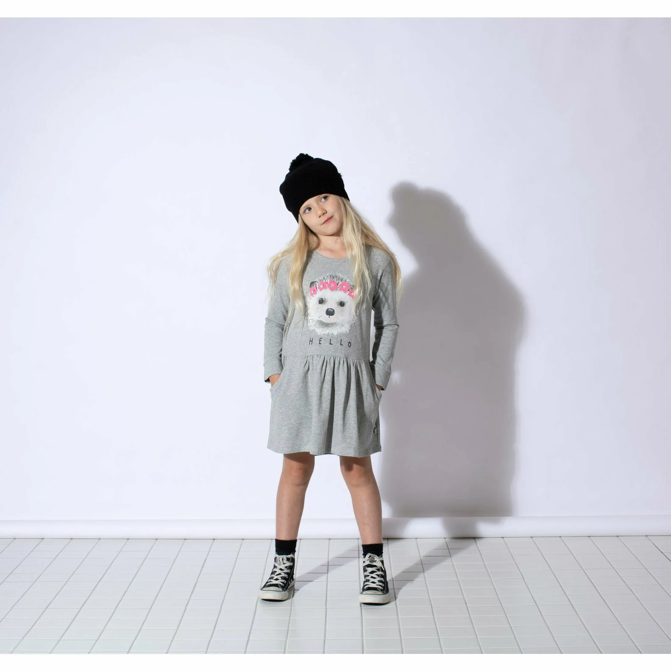 Painted Hedgehog Dress - Grey Marle