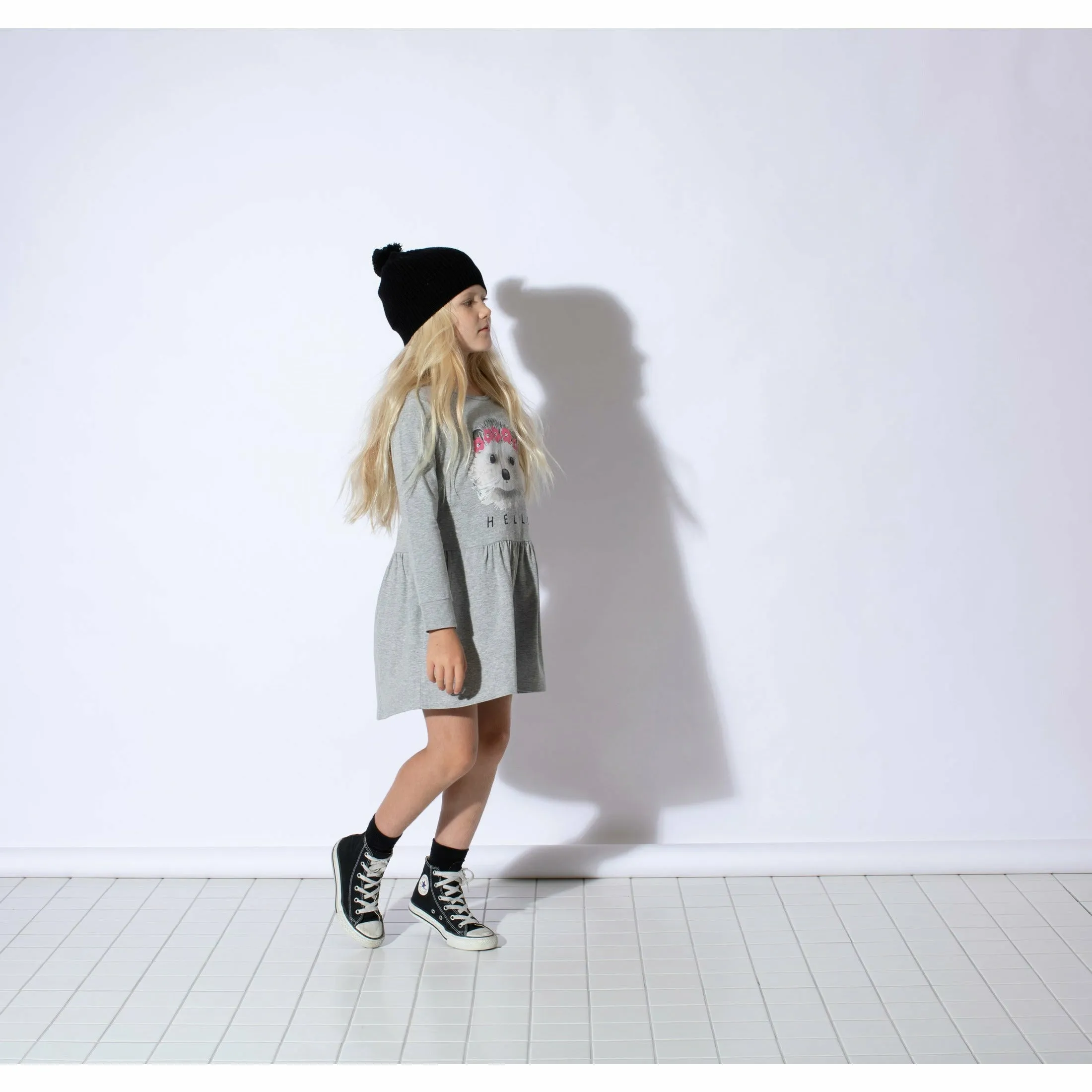 Painted Hedgehog Dress - Grey Marle