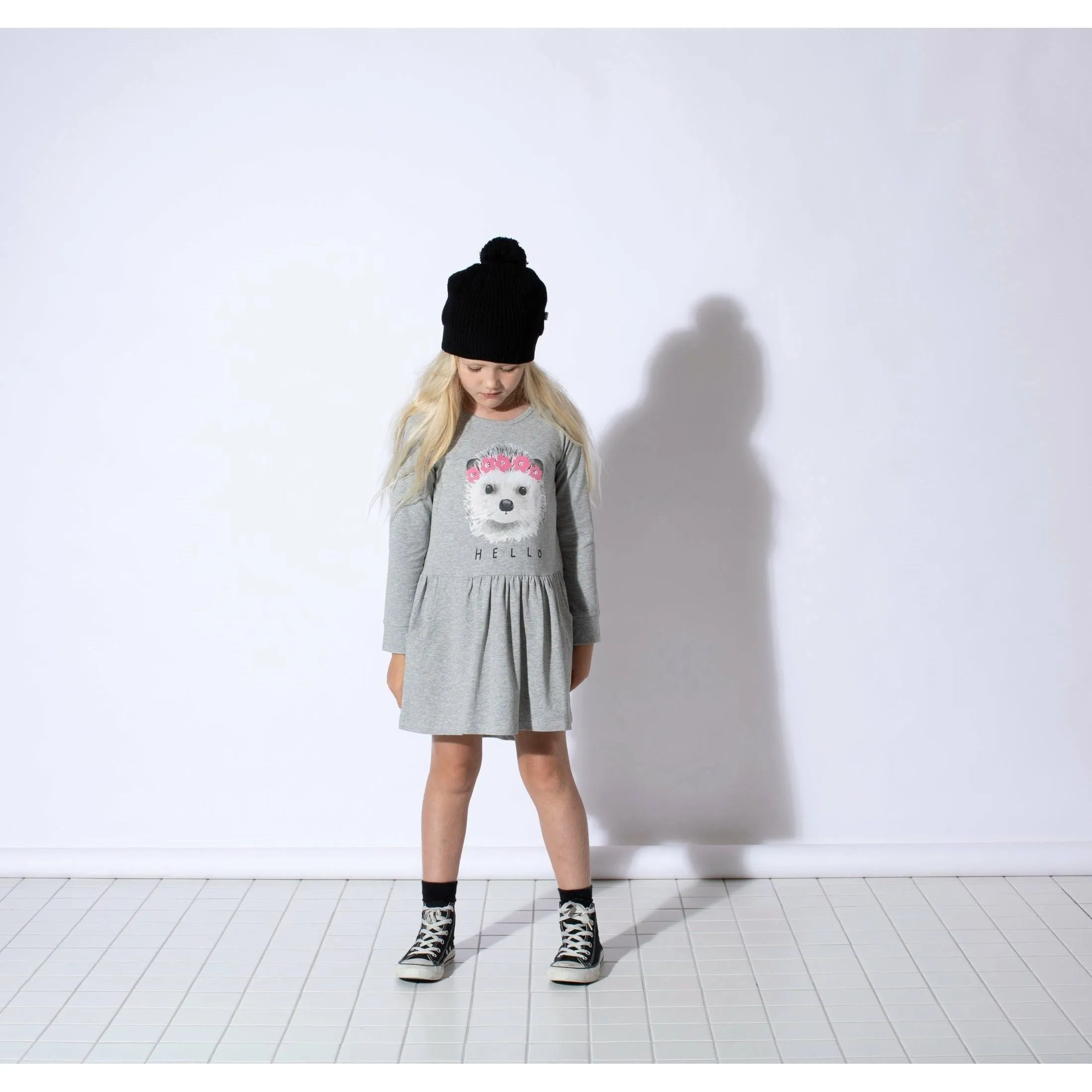 Painted Hedgehog Dress - Grey Marle