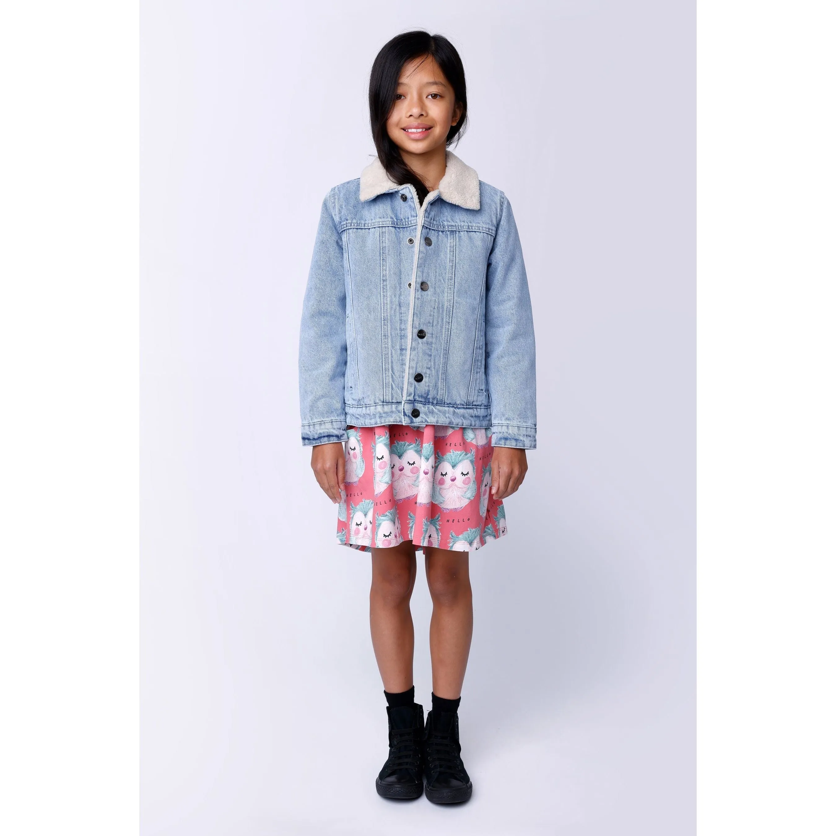 Painted Owls Dress - Pink