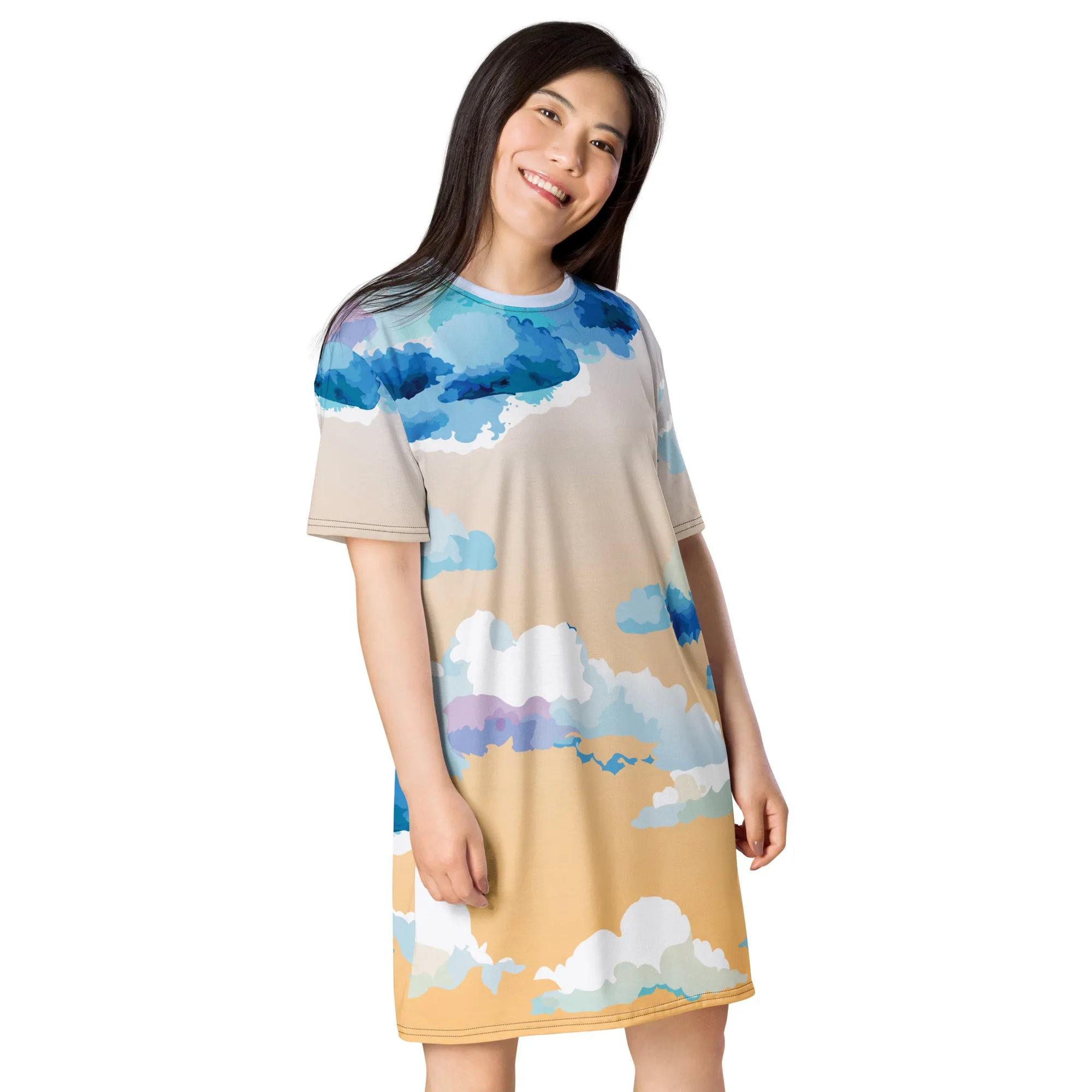Pastel Clouds T-shirt dress
