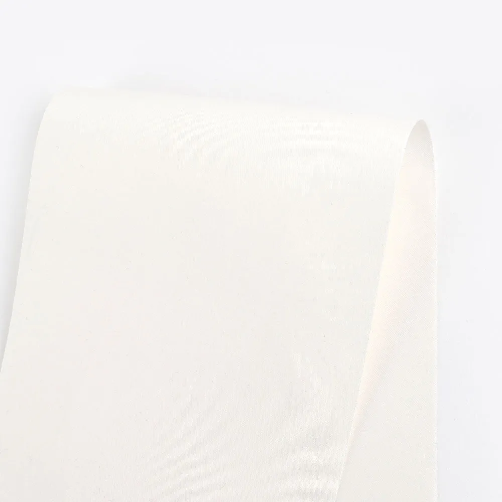 Peached Stretch Cotton Sateen - White