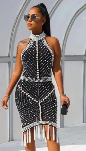 Pearl Sexy Black Dress (Back in Stock)