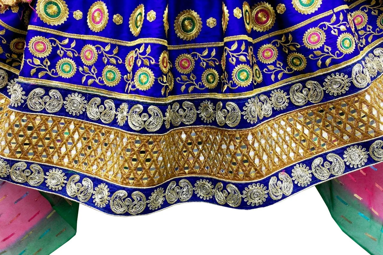 Persian Afghan Blue Dress With Mirrors Work