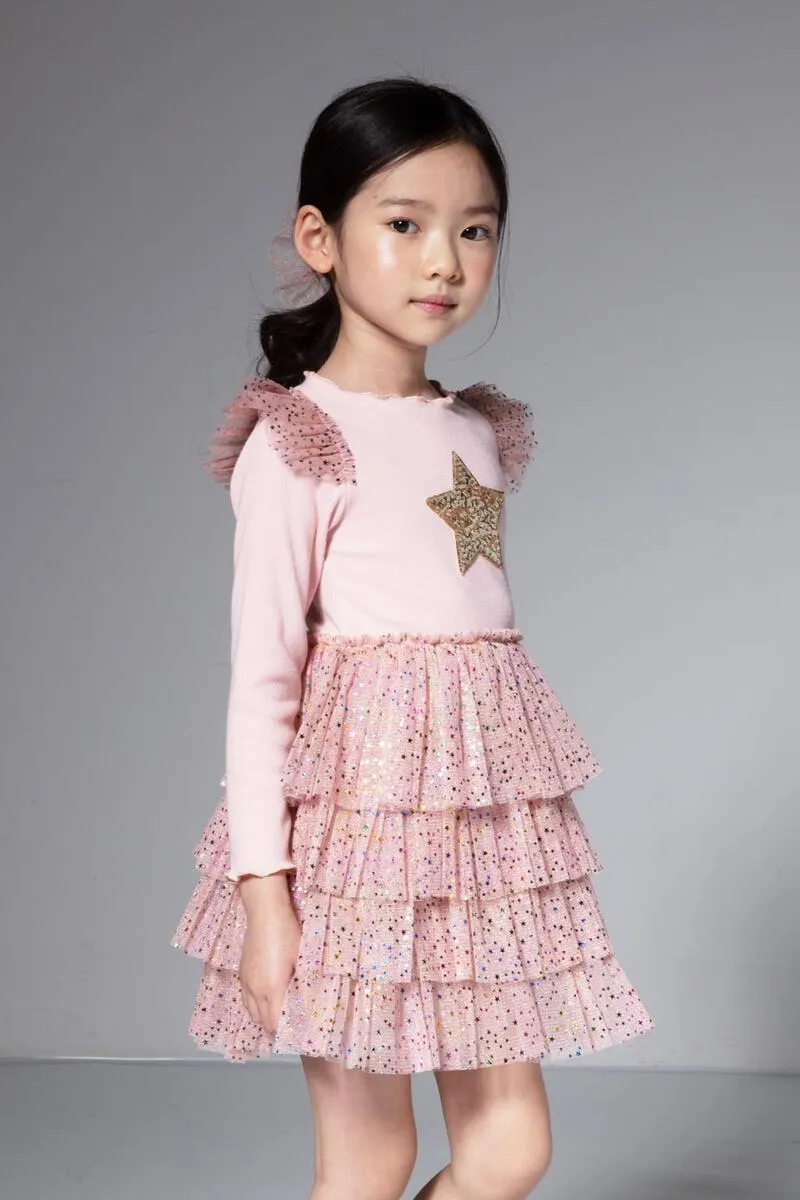 Petite Hailey Frill Layered Tutu Dress - Pink