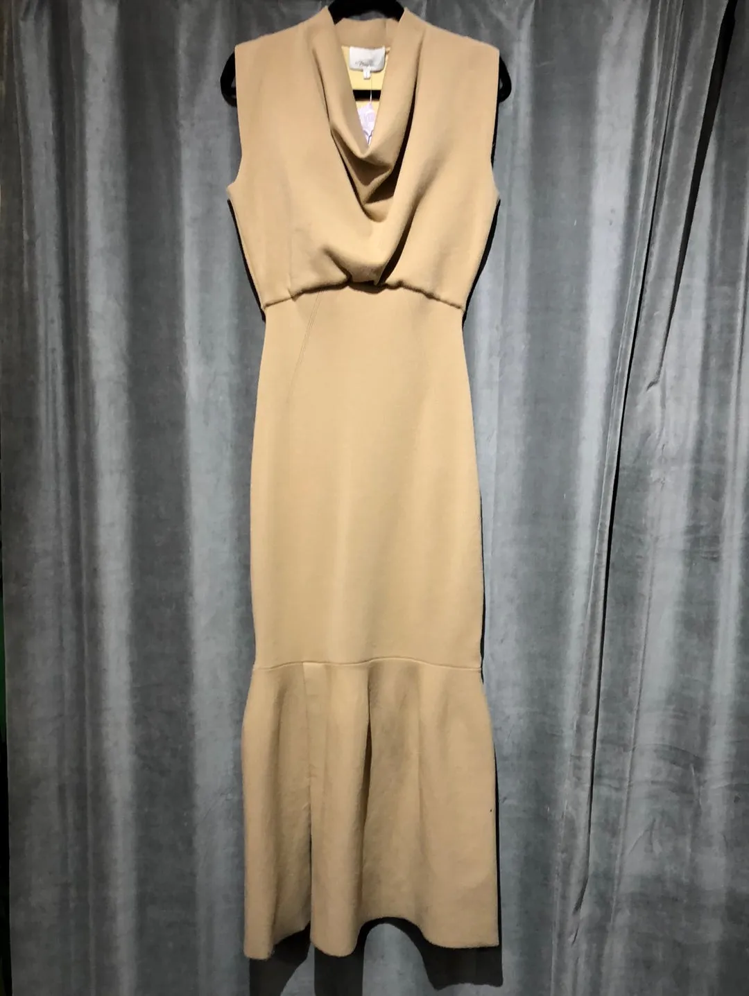 Phillip Lim Camel cowel neck stretch knit gown