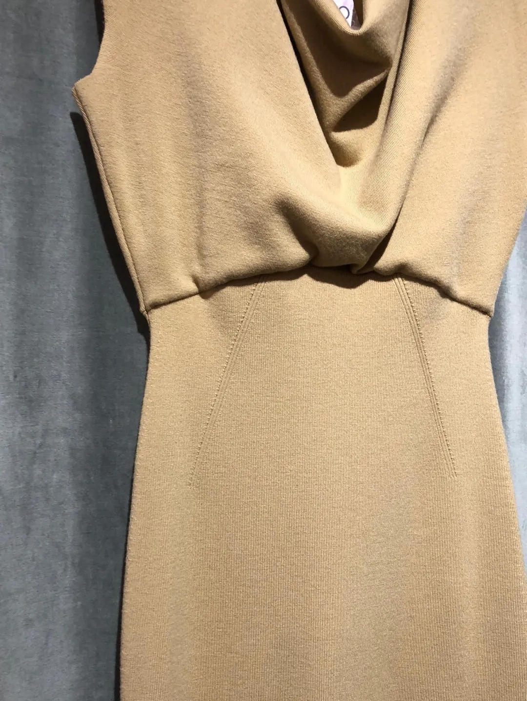 Phillip Lim Camel cowel neck stretch knit gown